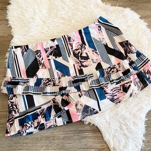 TAIL Activewear Golf Tennis Skort Pleated Ruffle Tropical Houndstooth XL